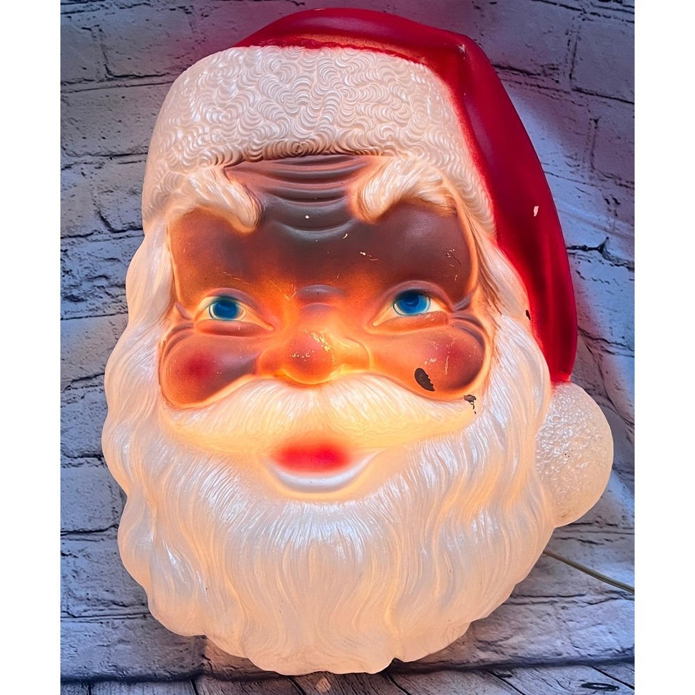 Vintage General Foam Plastics Santa Blow Mold Light Up Face Christmas 17 in. - Picture 4 of 7